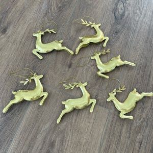 Gold Reindeer Ornaments-Set of 6